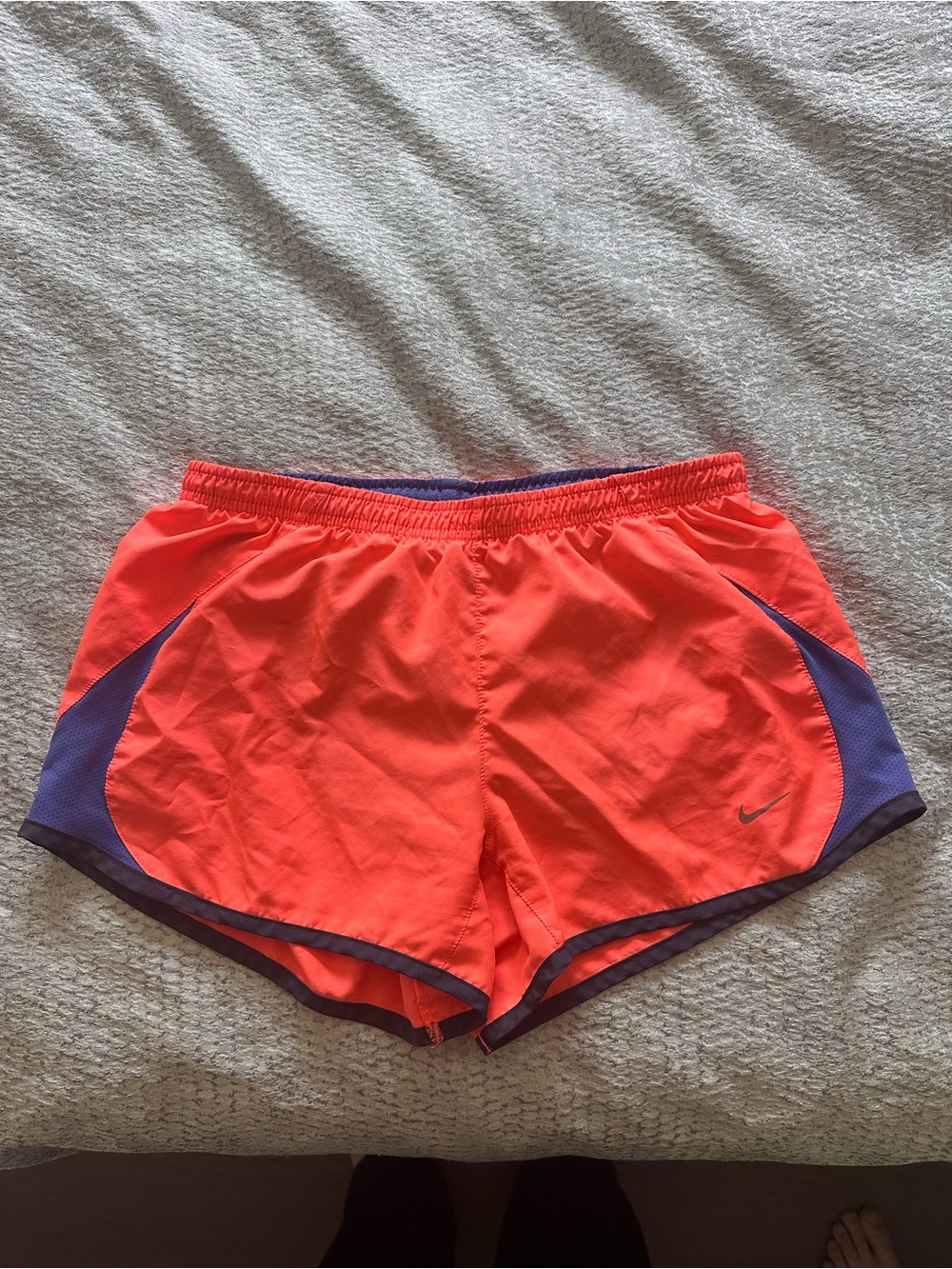 Slightly Used - Nike Women’s Orange and Purple Athletic Running Shorts